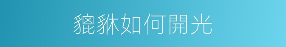 貔貅如何開光的同義詞