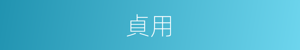 貞用的意思