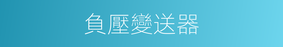 負壓變送器的同義詞