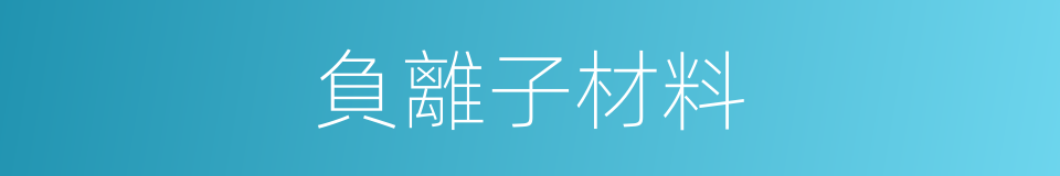 負離子材料的同義詞