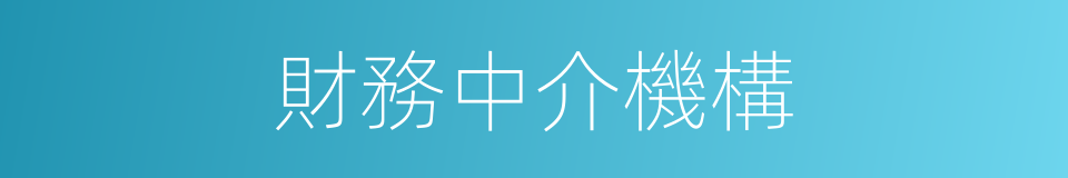 財務中介機構的同義詞