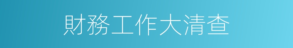 財務工作大清查的同義詞