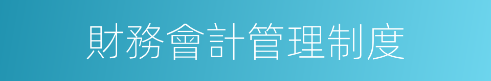 財務會計管理制度的同義詞