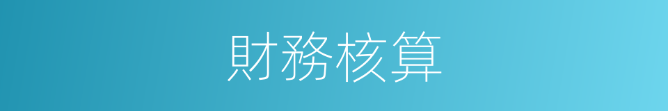 財務核算的同義詞