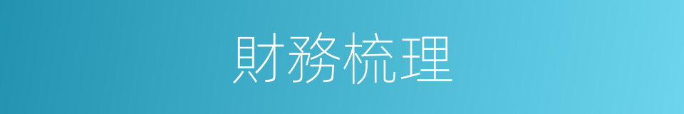 財務梳理的同義詞