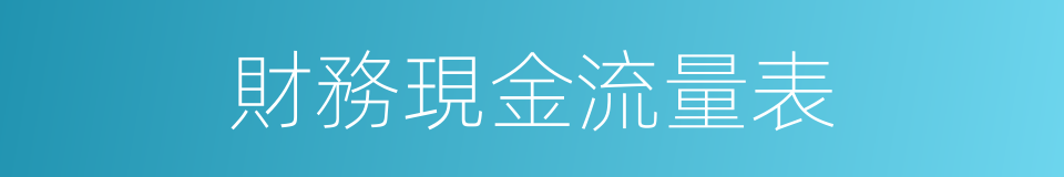 財務現金流量表的同義詞