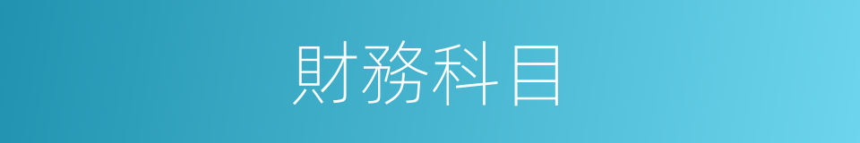 財務科目的同義詞