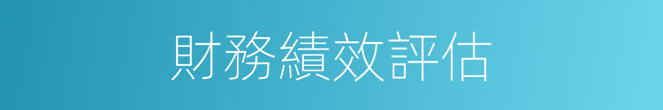 財務績效評估的同義詞