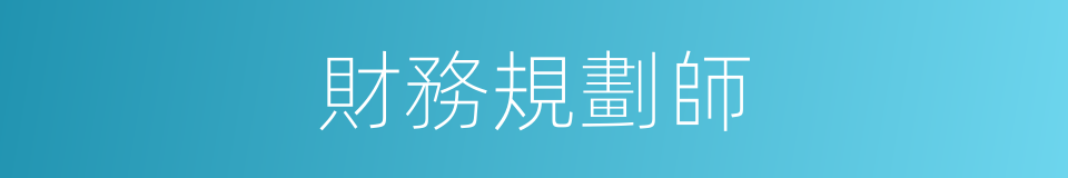 財務規劃師的同義詞