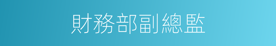 財務部副總監的同義詞