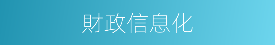 財政信息化的同義詞