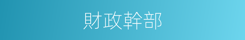 財政幹部的同義詞