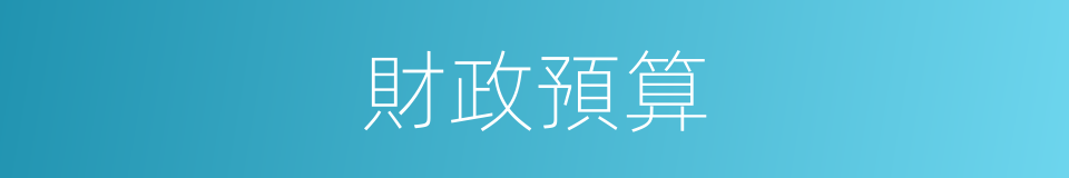 財政預算的同義詞