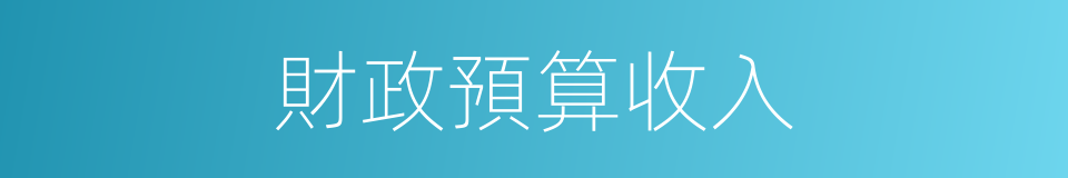 財政預算收入的同義詞