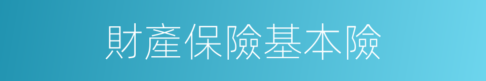 財產保險基本險的同義詞