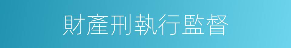 財產刑執行監督的同義詞