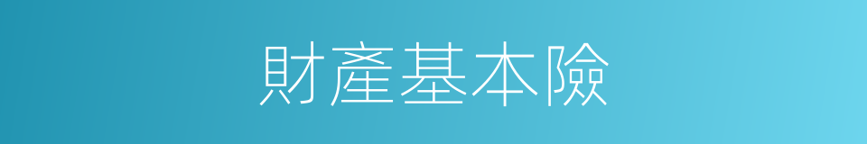 財產基本險的同義詞