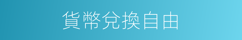 貨幣兌換自由的同義詞
