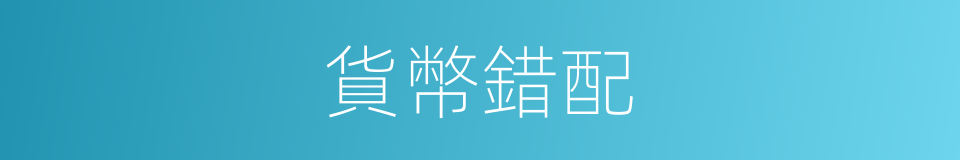 貨幣錯配的同義詞