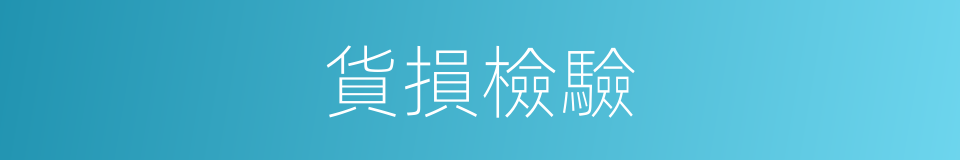 貨損檢驗的同義詞