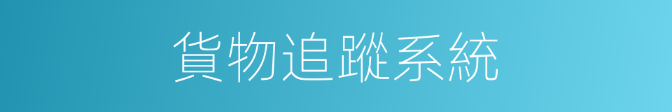 貨物追蹤系統的同義詞