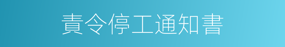 責令停工通知書的同義詞