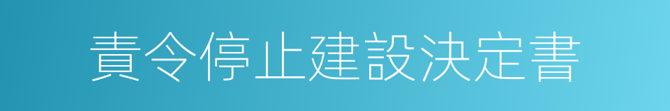 責令停止建設決定書的同義詞