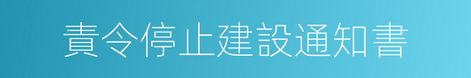 責令停止建設通知書的同義詞