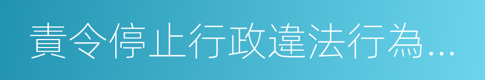 責令停止行政違法行為通知書的同義詞