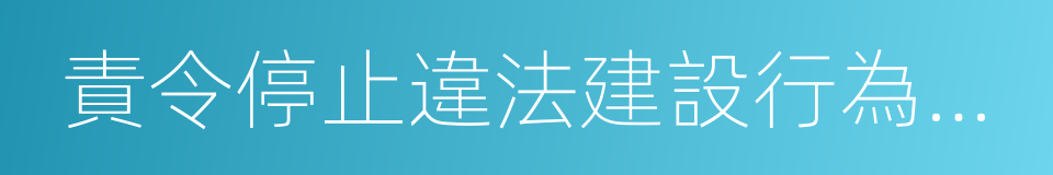 責令停止違法建設行為通知書的同義詞