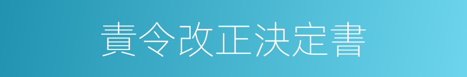 責令改正決定書的同義詞