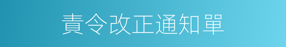 責令改正通知單的同義詞