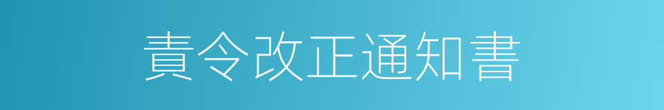 責令改正通知書的同義詞