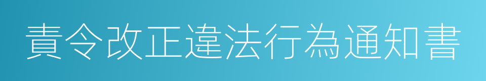 責令改正違法行為通知書的同義詞