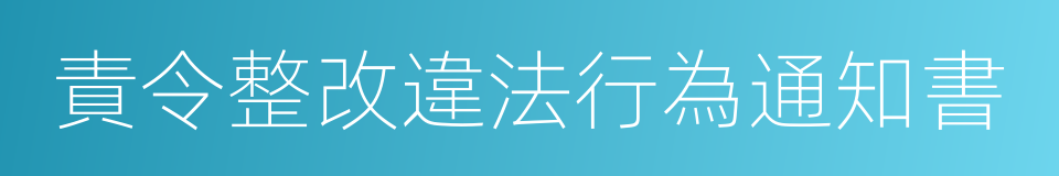 責令整改違法行為通知書的同義詞