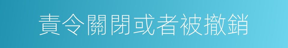 責令關閉或者被撤銷的同義詞