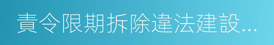 責令限期拆除違法建設決定書的同義詞