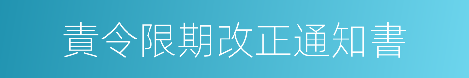 責令限期改正通知書的同義詞