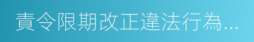 責令限期改正違法行為通知書的同義詞