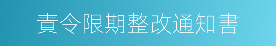 責令限期整改通知書的同義詞