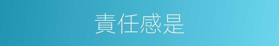責任感是的意思