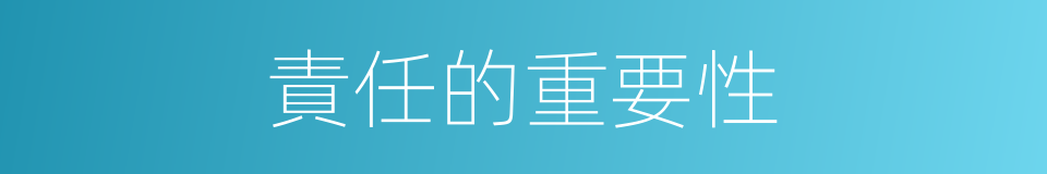責任的重要性的同義詞