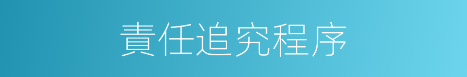 責任追究程序的同義詞