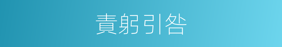 責躬引咎的意思