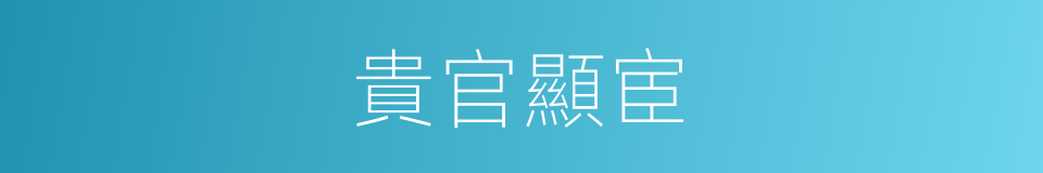 貴官顯宦的同義詞