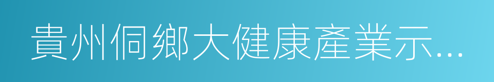 貴州侗鄉大健康產業示範區的同義詞