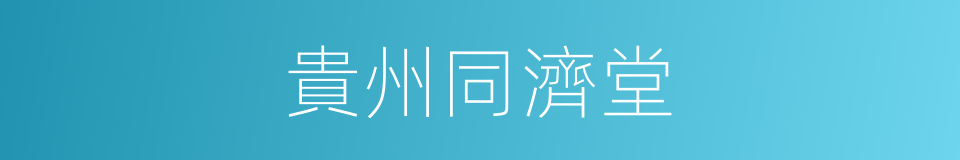 貴州同濟堂的同義詞