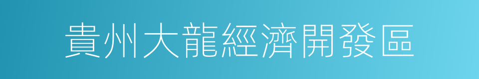 貴州大龍經濟開發區的同義詞