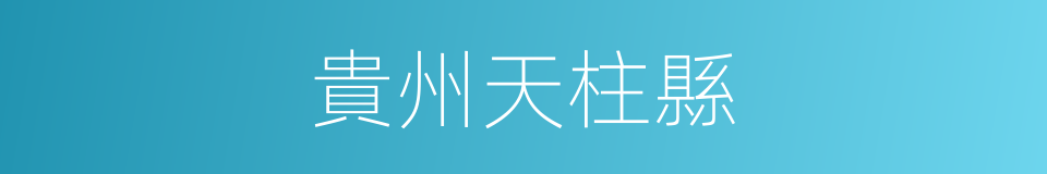 貴州天柱縣的同義詞