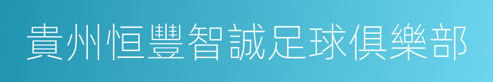 貴州恒豐智誠足球俱樂部的同義詞